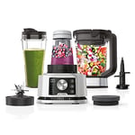 Ninja Foodi Power Nutri Blender 3-in-1, Blend Smoothie Bowls, Thick Spreads & Frozen Drinks, Automatic Programs, 2.1L Jug, 700ml Cup & 400ml Bowl with with Power Paddle, 1200W, Silver CB350UK