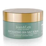 Jean & Len Exfoliating Sea Salt Scrub Rosemary & Ginger, pour une expérience de nettoyage parfumée, avec des huiles riches, gommage au sel et à l'huile sans parabènes ni silicones, 200 ml