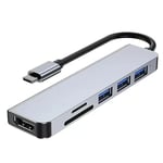 Station d'accueil de Type C pour Ordinateur Portable, (6 en 1) avec HDMI, USB 3.0 + 2.0 SD/TF, 4K/30 Hz, PD 100 W de Charge pour Ordinateur Portable/Souris/Clavier/clé USB