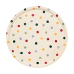 Emma Bridgewater Serving Tray Polka Dot Birch Wooden Round 38cm