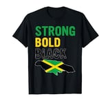 Jamaica Independence Day Strong Bold Black Jamaican Flag T-Shirt