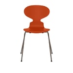 Fritz Hansen - 3101 Myran 4 ben, Lackad, Paradise Orange, Underrede Brown Bronze - Matstolar - designer_arne_jacobsen - Orange - Metall/Trä