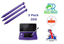 Stylus Pen For Nintendo 3DS Purple Touch Pen 3 Pack - Fast Free Post