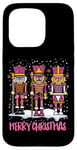 Coque pour iPhone 15 Pro Joyeux Noël Casse-Noisette Pink Squad Soldat Jouet Assorti