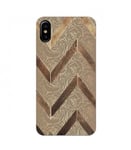 Coque Iphone XR effet bois fleur chevron