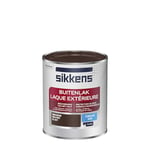 Sikkens - Peinture Laque Extérieure Bois et Fer - Finition tendue, sous-couche intégrée, facile à appliquer - Satin Brun Foncé 0,75 L