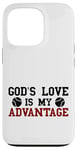 Coque pour iPhone 13 Pro God's Love is My Advantage Christian Tennis Jesus Christ