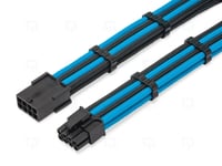 GPU 6 Pin+ 2 PCIE Black Blue PET Sleeved Extension Cable 30cm 2 Black Comb PC