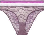 Calvin Klein Women Pack 3 Bikini Briefs with Lace, Multicolor (Dahlia/Vintage Violet/White), XXL