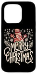 Coque pour iPhone 15 Pro Merry X-Mas Pull de Noël moche bonhomme de neige Père Noël