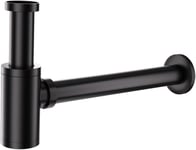 Siphon Lavabo Universel,Bonde Standard Acier Inoxydable 1 1/4"",Bonde D'Évier,Joint Inclus,Résistant Aux Odeurs Et Aux Insectes,Convient Pour Salle Bain Et Cuisine,Noir Mat[ACC092516]