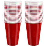 Beer Pong-spel för festen - 50 plastglas och 3 bollar red 598