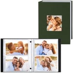 Lanpn Album Photo 10x15 200 Pochette 2 Paquets, Lin Tissu Album pour Horizontal Photos Vert