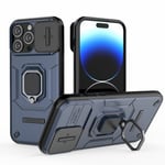 Coque Antichoc avec Trépied et Protection de Caméra Bleu pour iPhone 14 Pro Max