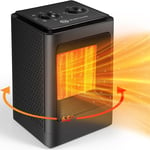 Portable Space Heater, Fan Heaters for Home Low Energy Silent, 750W / 1500W PTC