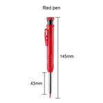 Red Pen Ensemble de crayons de menuisier solide avec 6 têtes de recharge, taille-crayon mécanique intégré, Kit d'outils de marquage pour architecte de menuiserie ""Nipseyteko