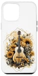 Coque pour iPhone 12 Pro Max Guitare acoustique Tournesol Musique Femmes Graphic