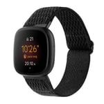 Vävd Nylonarmband till Fitbit Versa 3/Sense - Armband Svart