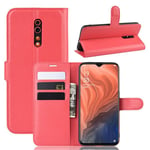 Oppo Reno Z      Pu Wallet Case    [Red]