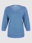 Gerard Darel Loreen Pointelle Cotton Blend Jumper, Blue