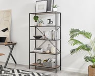 Ashton Industrial Black Metal Box Shelf Unit With 5 Scratch Resistant Melamine Coated Shelves Supporting 10KG Each