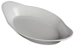 Olympia Plat à oreilles ovale Whiteware 270 ml/9,5 oz (lot de 6), Porcelaine blanche, Taille : 244(L)x202(P) mm, Plat de service ovale, Plats d'accompagnement latéraux, Four, Micro ondes, W427