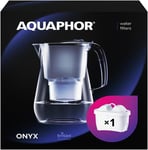 AQUAPHOR Onyx Black Water Filter Jug - 4.2L Capacity, 1 X MAXFOR+ Filter Include