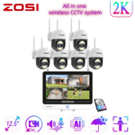 ZOSI PT Kit Camera de Surveillance WiFi Sans fil 12,5” NVR Moniteur 2TB 8CH 2K