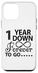 iPhone 12 mini 1st Wedding Anniversary Cute 1 Year Down Forever To Go Case