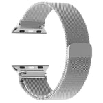 Milanese armband för Apple Watch 44mm 40mm 45mm 49mm 41mm 38mm 42mm 44 mm Armband iwatch Series 9 3 6 5 SE 7 8 Ultra 2 silver silver 38mm 40mm 41mm