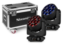 BeamZ Pro MHL1240 Mov Head Zoom 12x40W 2p FC, MHL1240 Moving Head – Komplett Kit med 2 Moving Heads i Solid Flightcase