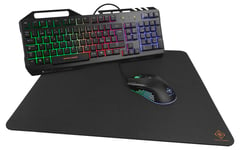 Deltaco 3-i-1 gamingsett med tastatur, mus og musematte