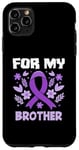 Coque pour iPhone 11 Pro Max Ruban violet de sensibilisation au lymphome de Hodgkin pour mon frère