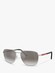 Prada Linea Rossa PS54ZS Men's Aviator Sunglasses, Silver