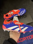 Adidas Predator Elite Tongue FG - Lucid Blue/Ftwr White, Red UK 8, Rare!🔥✅