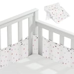 Vicloon Tours de Lit Bébé Cabane,Tour de Lit Respirant Doublure en Maille 3D Anti-Flux d'Air, Contour de Lit pour Bébé, Housse de rail de Berceau, pour Nouveau-nés, Garçons et Filles（Triangle）