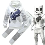 Barn Pojkar Flickor Marshmello DJ LED Mask Hoodie Cosplay Kostym Fest B 160 11-12 År