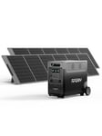 AFERIY Générateur solaire 3600 W avec 2 panneaux solaires de 400 W, batterie LiFePO4 portable 3840 Wh, 220 V-240 V, panneau solaire pliable avec USB, IP65, pour camping, voyage, pannes de courant