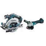 Makita DHS680Z Scie circulaire Brushless 165mm 18V, Bleu Large Multicolore & DGA504Z - Mini-meuleuse à batterie 18V lithium-ion 125 mm BL seule machine sans chargeur ni batterie Noir 60 x 450 mm