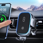 Mohard Car Phone Holder Wireless Charger, [Auto-Clamping] Dual-Coil & 15W Fast Charging Wireless Car Charger Air Vent Compatible with iPhone 16/15/14/13 Pro Max, Samsung Galaxy ZFlip5/4/3/S24/S23, etc