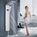 LED Rainfall Shower Panel Column Tower Bathroom Shower Mixer Massage Jets System