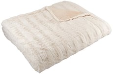 Amazon Basics Faux Fur Throw Blanket, Not Heated, Ivory, 150 x 200 cm