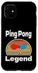 Coque pour iPhone 11 Funny Ping Pong Legend Lover Game Winner Retro Humour