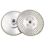 DT-DIATOOL Disque Diamanté à Tronçonner et à Meuler 2 Pièces 115 mm x M14 Lame de Scie Électroplaqué pour Pierre Marbre Carreaux Granit