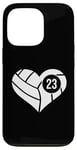 Coque pour iPhone 13 Pro Maillot de volleyball avec cœur numéro 23 Team Mom