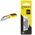 STANLEY 0-10-825 FATMAX Retractable Folding Knife, Yellow/Silver & 1996 (5) Knife Blades 0 11 983