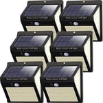 【Lot de 6 de 230 LED】 Lampe Solaire Extérieur Détecteur de Mouvement, Lumière Solaire Extérieur étanche Sans Fil 3 Modes Spot LED So