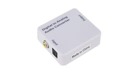 Adaptateur de convertisseur audio numérique vers analogique toslink coaxial optique rca l/r 3,5 mm blanche