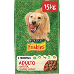 Friskies Purina Alimentation pour Chien Adulte avec Bœuf, Céréales et Légumes, Sac de 15 kg