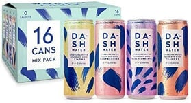 Dash Water Mixed Pack 16 X Flavoured Sparkling Spring Water Raspberry Lemon Bla